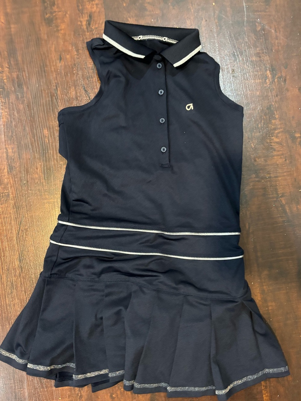 GAP Navy Sleeveless tennis Polo Dress with White Trim Accents